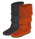 Women's 3-Layer Fringe Calf Hi Boot Style 1639 Black & 1632 Brown